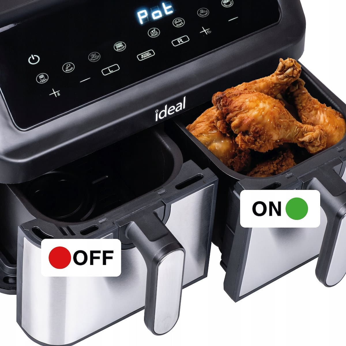 Eldom Air Fryer με Διπλό Αποσπώμενο Κάδο 9lt Μαύρο IK1500 4