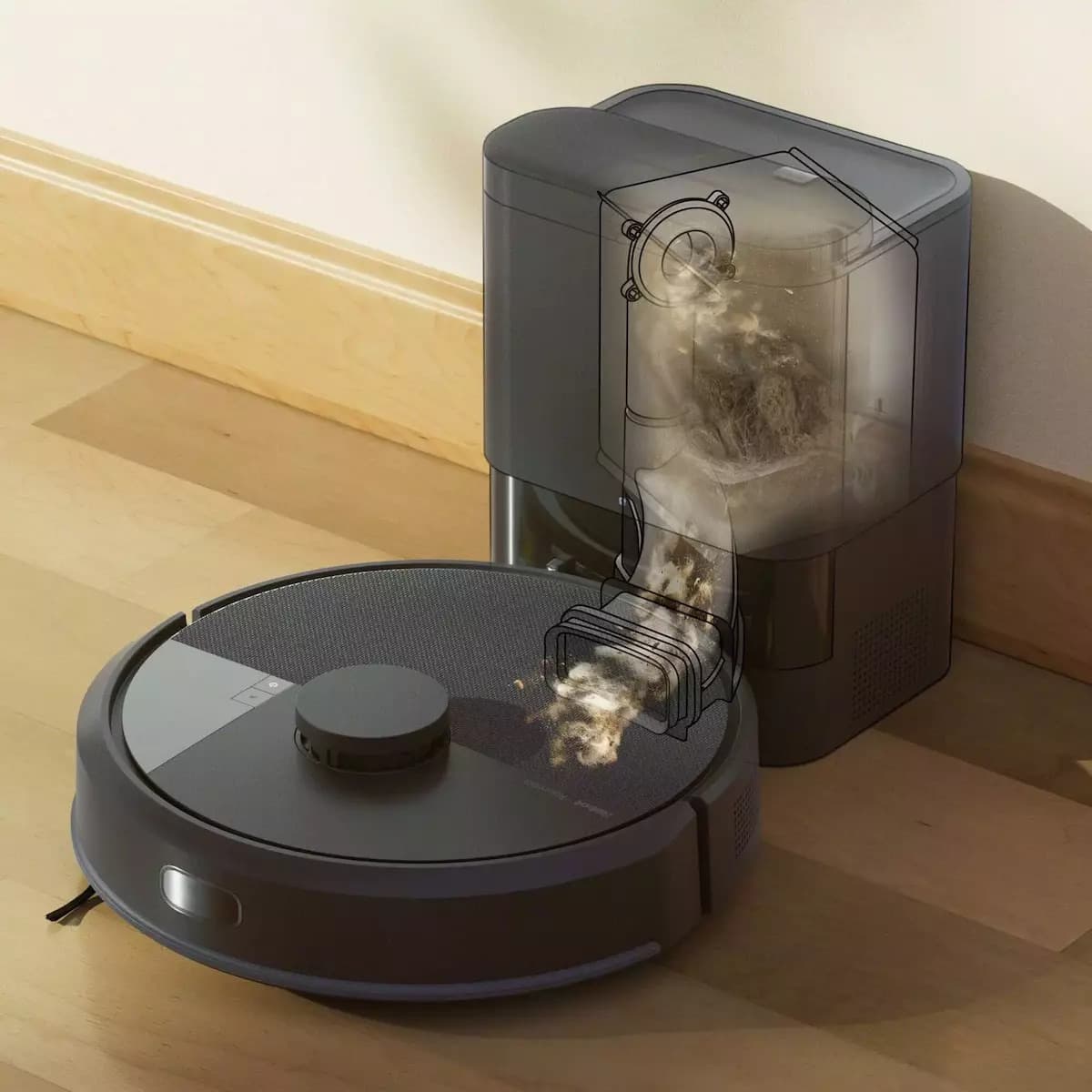 iRobot Roomba 105 Combo + AutoEmpty Σκούπα Ρομπότ με Χαρτογράφηση Laser & Απορρόφηση 7000Pa Μαύρη 9