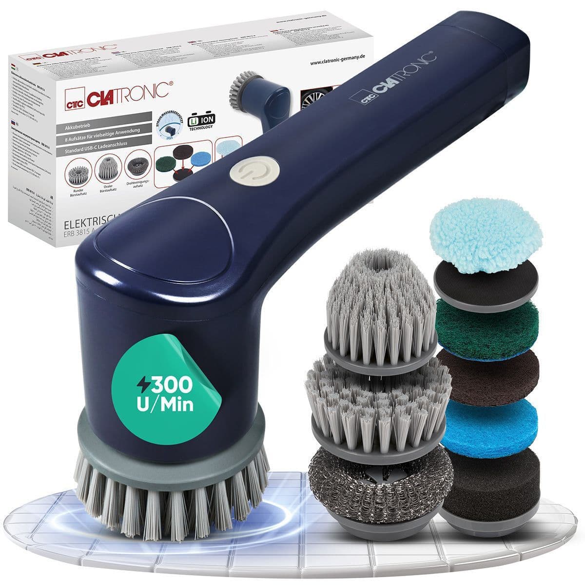 Rechargeable Surface Cleaning Brush Clatronic Navy Blue 7