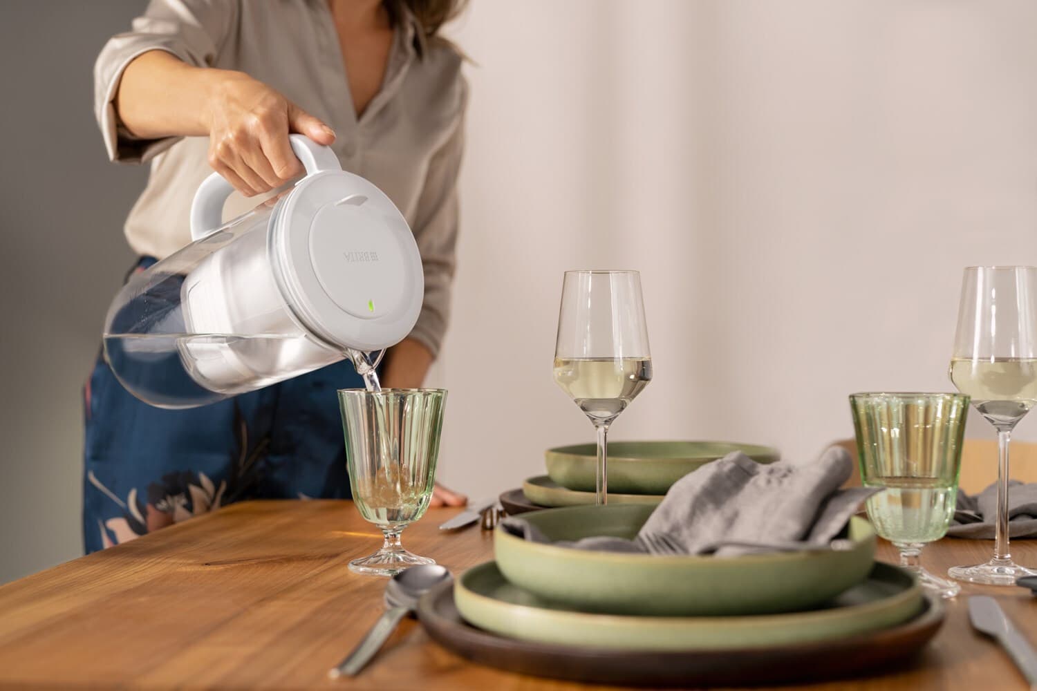 Brita Glass Κανάτα Σερβιρίσματος Πλαστική Grey με Φίλτρο 2500ml 10