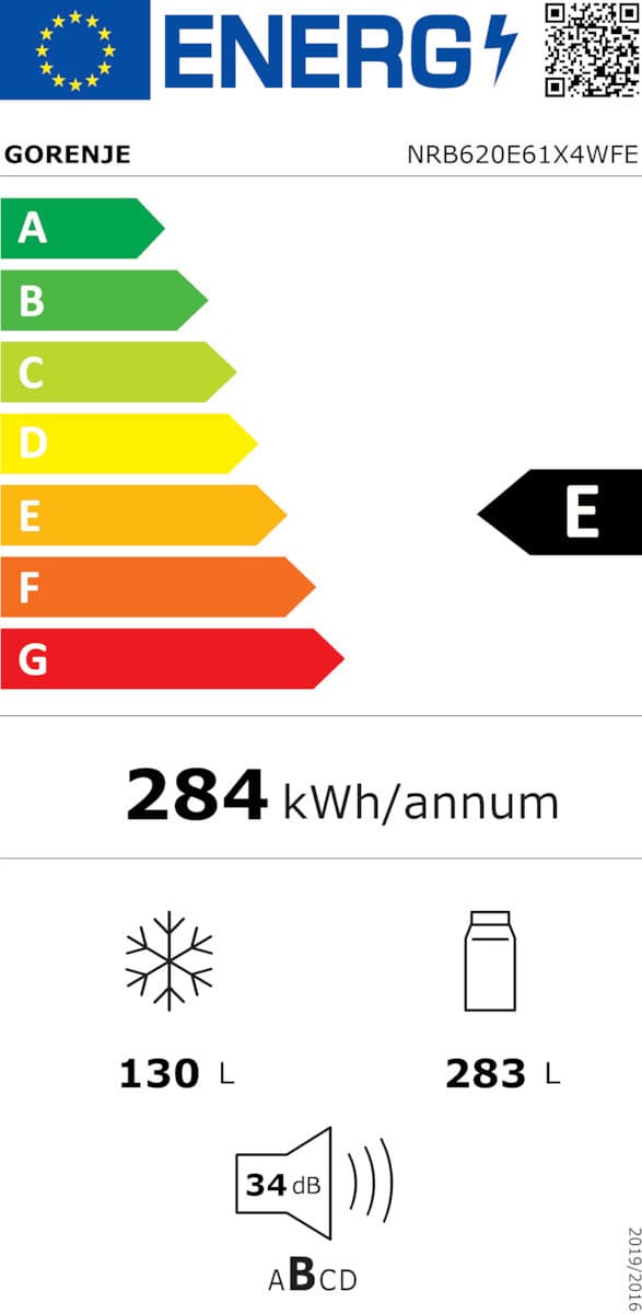 Gorenje Ψυγειοκαταψύκτης 413lt Total NoFrost Υ203xΠ59.5xΒ65.8εκ. Inox NRB620E61X4WFE 7