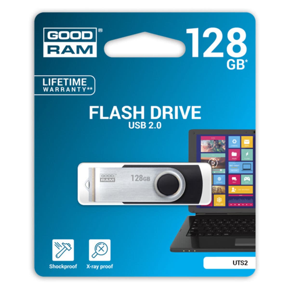 GoodRAM Pendrive 128GB USB 2.0 Stick Μαύρο 5