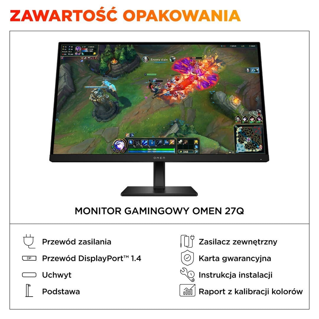 HP OMEN 27q G2 IPS HDR Gaming Monitor 27" QHD 2560x1440 180Hz με Χρόνο Απόκρισης 1ms GTG 6