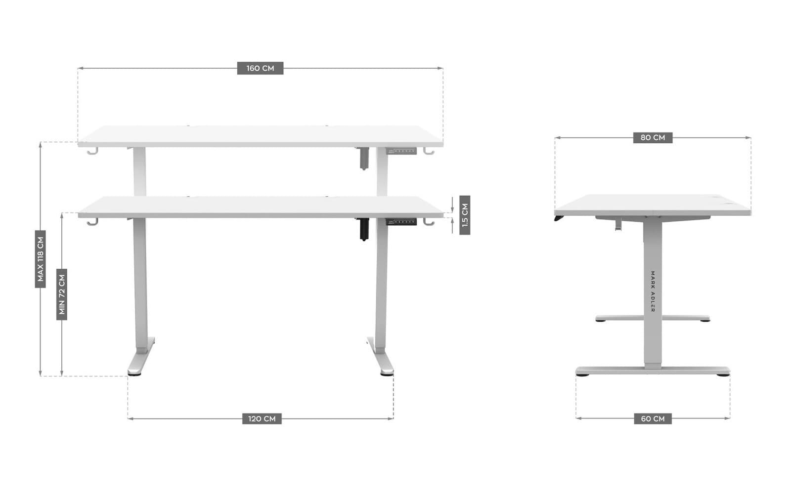Γραφείο Leader Ξύλινο White 118x60εκ. 8