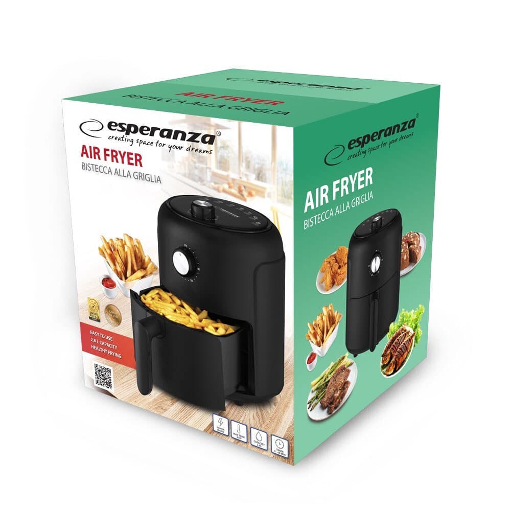 Esperanza Air Fryer 2.6lt Μαύρο EKA001 3