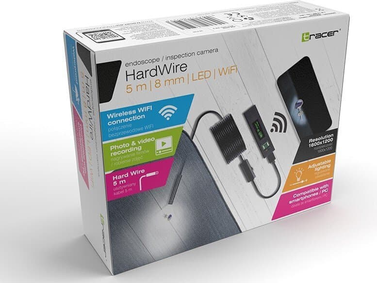 Tracer Endoscope Camera 5m 8mm Ενδοσκοπική Κάμερα Wi-Fi με Καλώδιο 5m 4