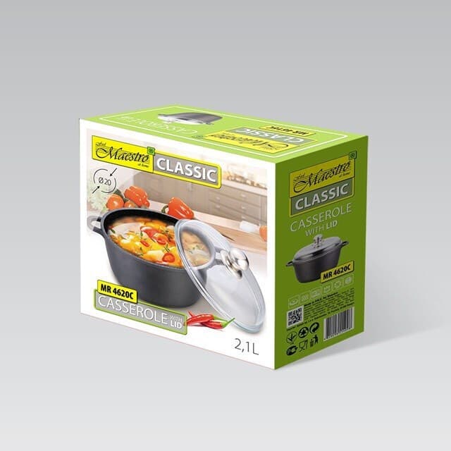 Maestro Βαθιά Κατσαρόλα από Αλουμίνιο 2.1lt / 20cm MR-4620C 6