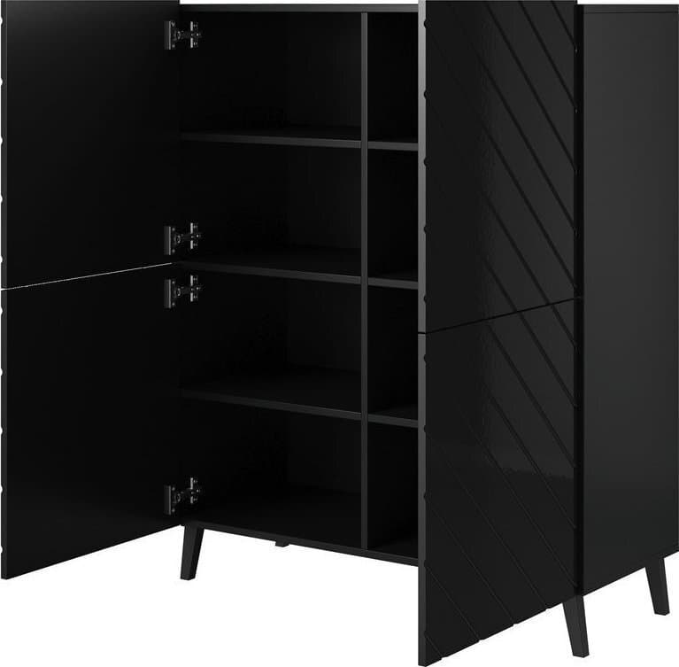 Μπουφές Abeto Ξύλινος Μαύρο 100.5x40x121.5cm 3
