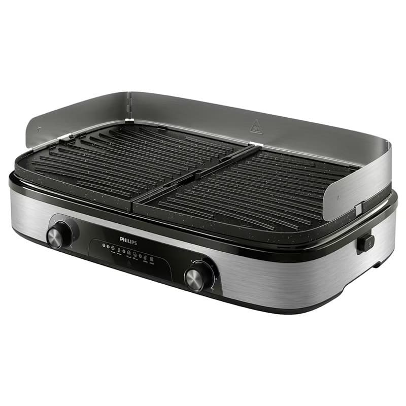 Philips 6000 Series Επιτραπέζια Ηλεκτρική Ψησταριά Λείας και Αυλακωτής Πλάκας 2000W HD6222/90 5