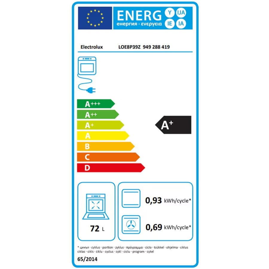 Electrolux LOE8P39Z Φούρνος άνω Πάγκου 72lt Π56εκ. Μαύρος 6