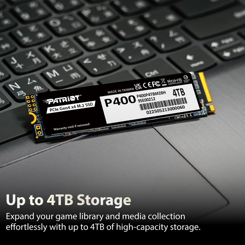 Patriot P400 V4 SSD 4TB τύπου M.2 με σύνδεση PCI Express 4.0 (PS5 Compatible) P400VP4TBM28H 6