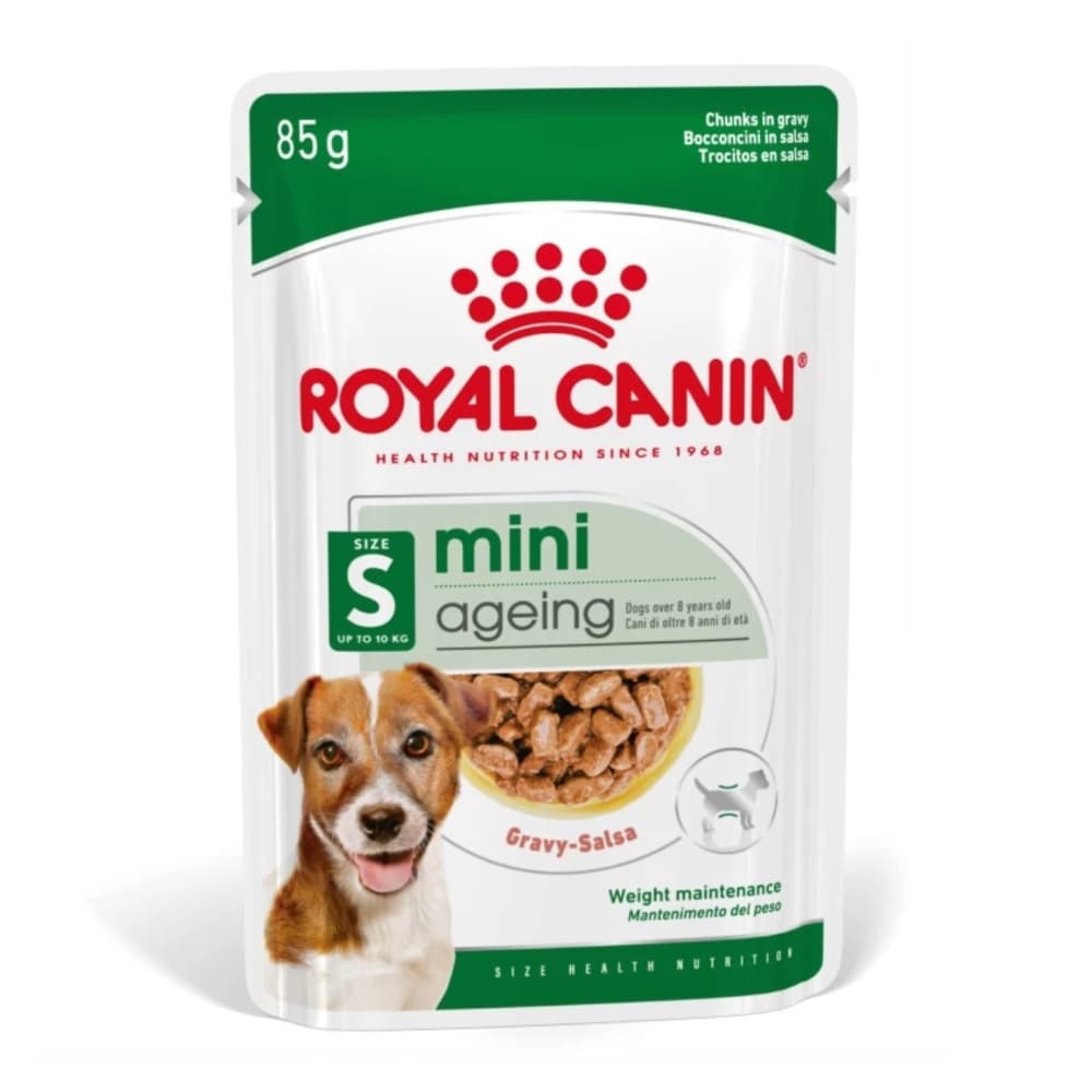 Royal Canin Mini Ageing 12+ Υγρή Τροφή για Ηλικιωμένους Σκύλους σε Φακελάκι με Κρέας και Πουλερικά 12x85gr 1444234 4