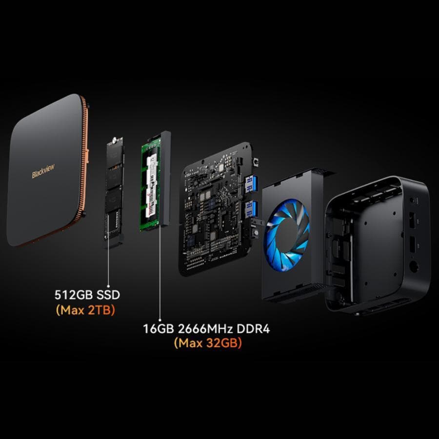 BlackView MP20 Mini PC (Ryzen 3 3300U/16GB DDR4/512GB SSD/W11 Pro) 7