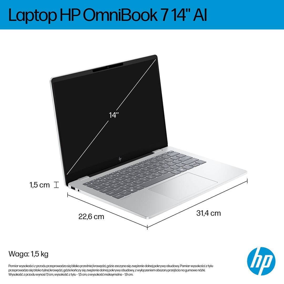 HP OmniBook 7 AI 14-fr0003nw 14" OLED FHD+ (Ultra 5-225U/16GB/512GB SSD/W11 Pro) (US Keyboard) 8