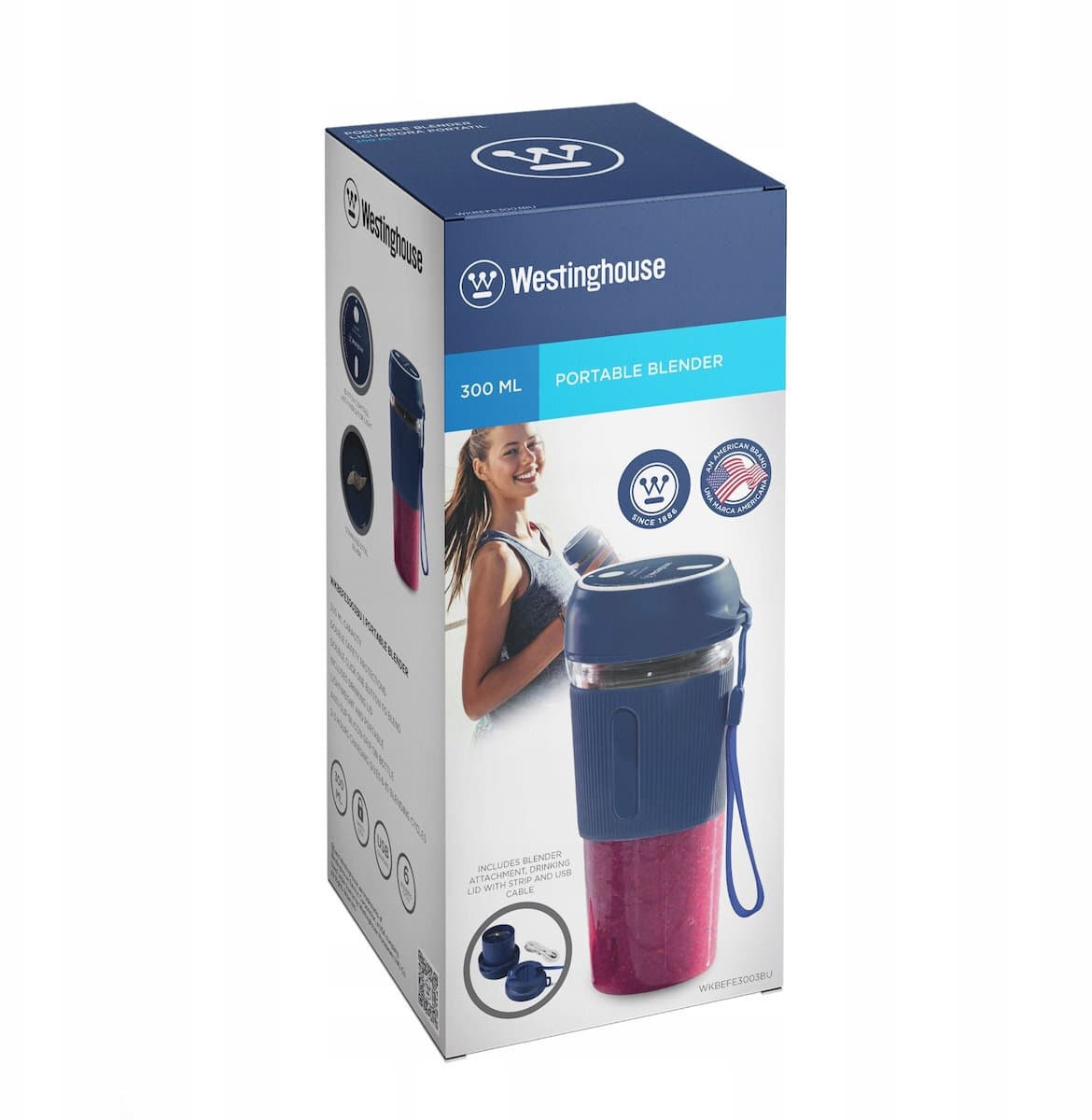 Westinghouse Μπλέντερ με Πλαστική Κανάτα 300 ml Μπλε WKBEFE3003BU