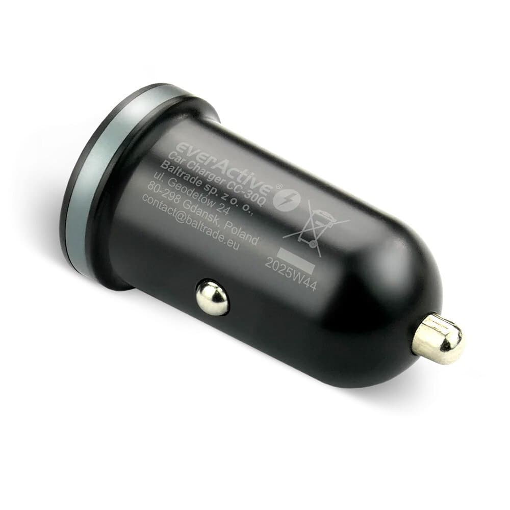 EverActive Φορτιστής Αυτοκινήτου 35W με Θύρες: 1xUSB-A 1xType-C CC-30Q 5