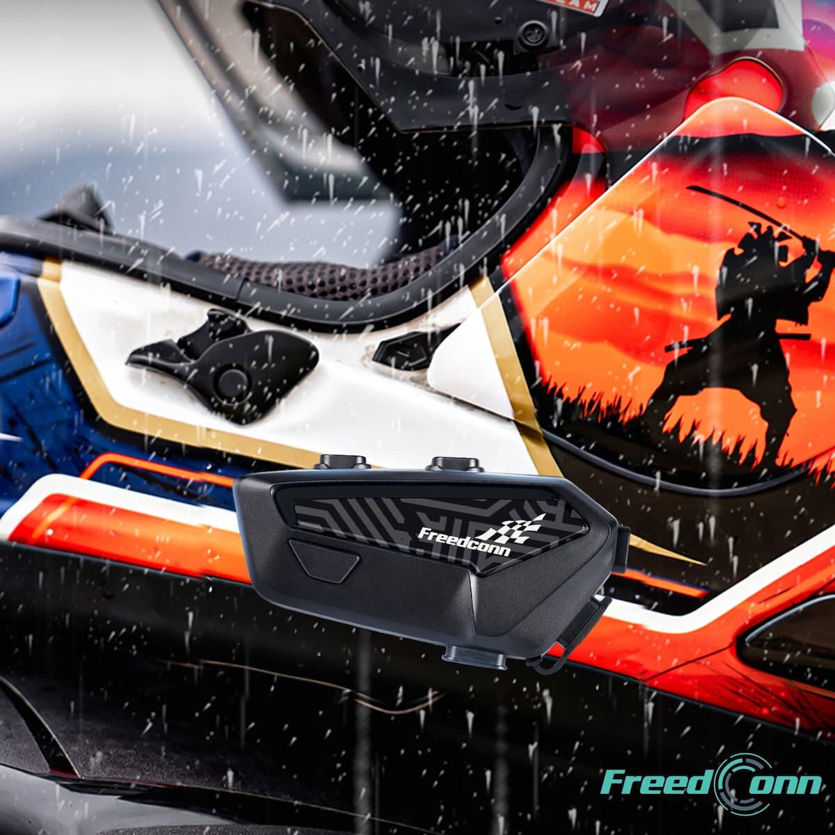 FreedConn F1 Plus V2 Μονή Ενδοεπικοινωνία για Κράνος Μηχανής με Bluetooth 6