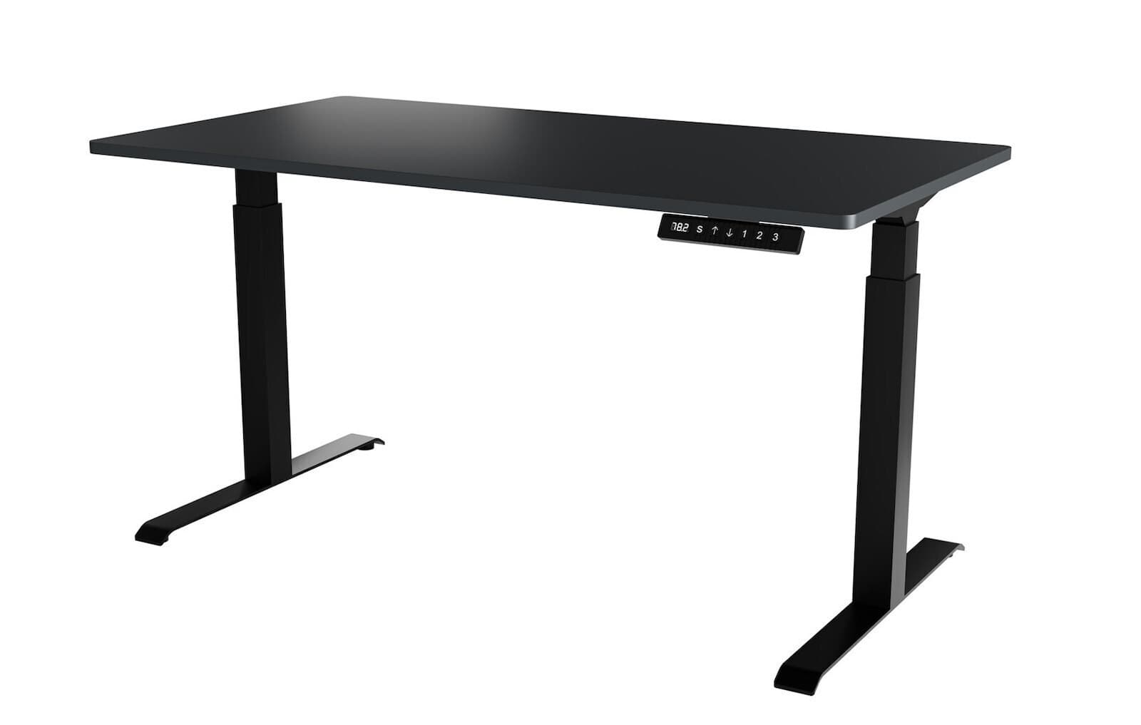 Γραφείο Gaming Moon Long Ξύλινο Black/anthracite με Μεταλλικά Πόδια & Ρυθμιζόμενο Ύψος 150x80x72εκ.