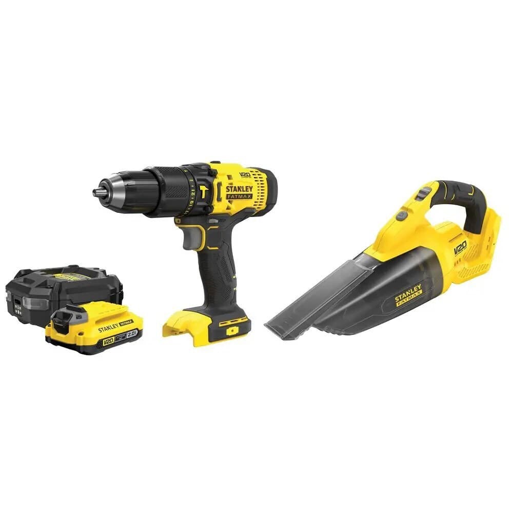 Stanley Σετ Δραπανοκατσάβιδο & Σκουπάκι 18V με 1 Μπαταρία 2Ah 2