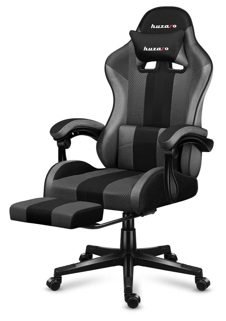 Huzaro Force 4.7 Καρέκλα Gaming Δερματίνης με Υποπόδιο Grey Mesh 10