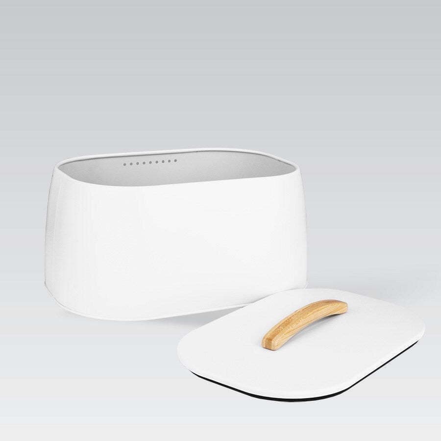 Maestro Ψωμιέρα με Καπάκι Inox Λευκή MR-1675-WHITE 4