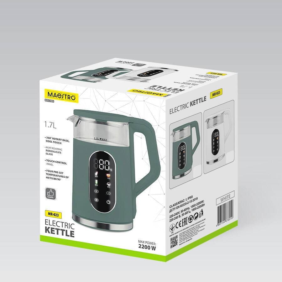 Maestro Βραστήρας 1.7lt 2220W Λευκός MR-023-WHITE 8