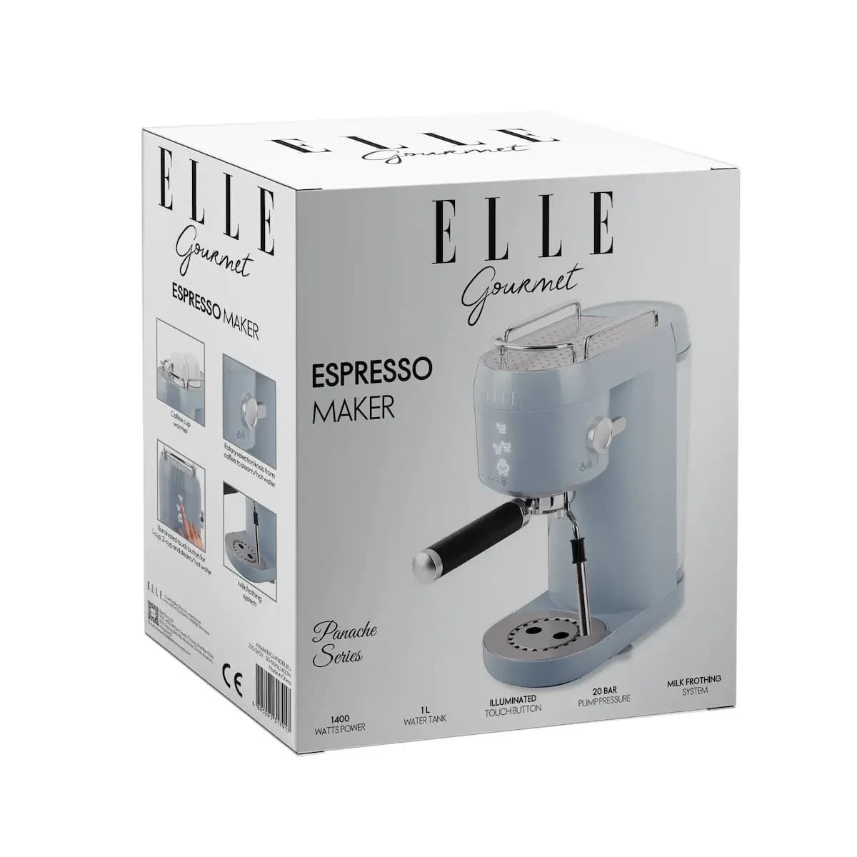 Μηχανή Espresso 1400W Πίεσης 20bar για Cappuccino Γαλάζια 2