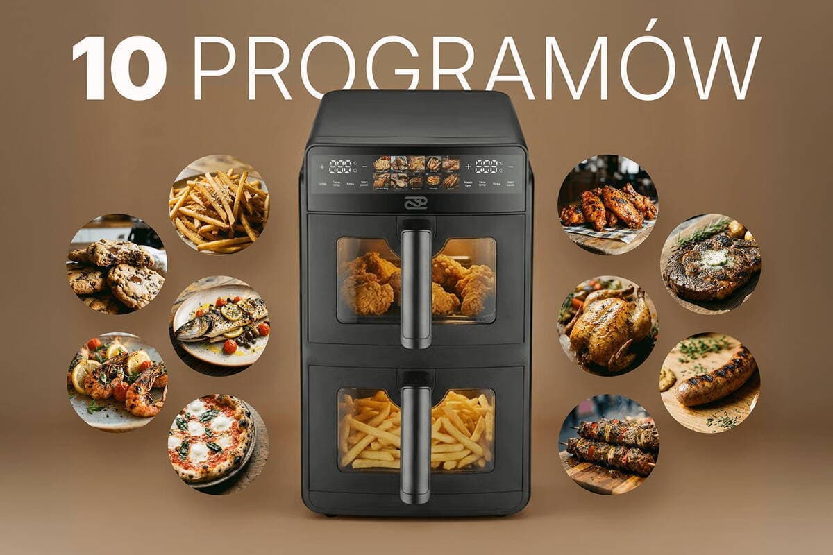 Promis Air Fryer με Διπλό Αποσπώμενο Κάδο 10lt Μαύρο FRP1560 14