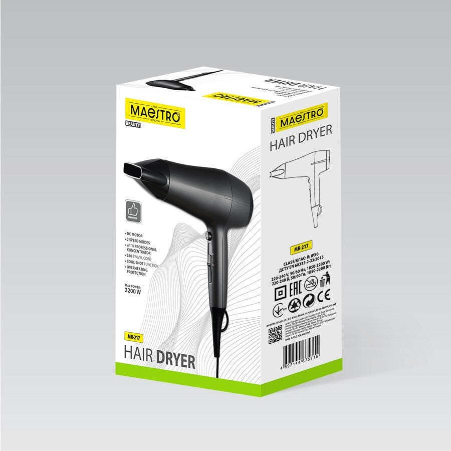 Maestro Πιστολάκι Μαλλιών 2200W MR-217 4
