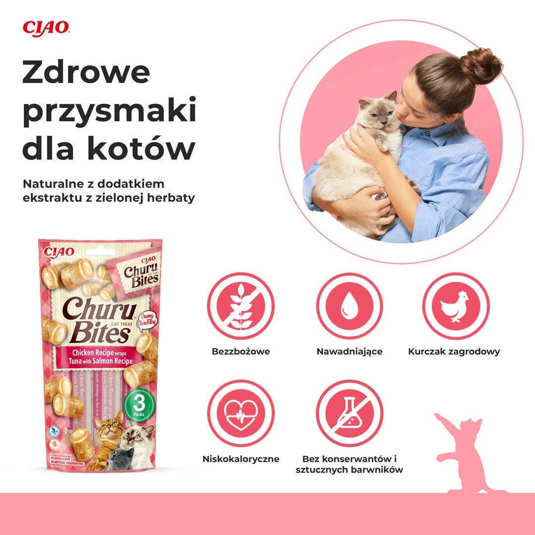 Inaba Churu Bites Λιχουδιές με Κοτόπουλο Chicken, Tuna & Salmon για Ενήλικες Γάτες 10gr IN723 8