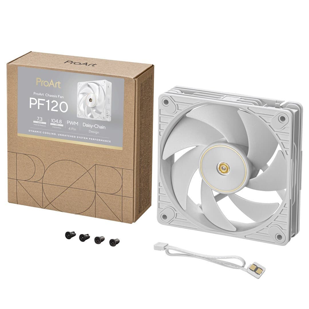 Asus ProArt PF120 Case Fan (3000rpm / 104.8cfm) Χωρίς Led Φωτισμό Λευκό 9