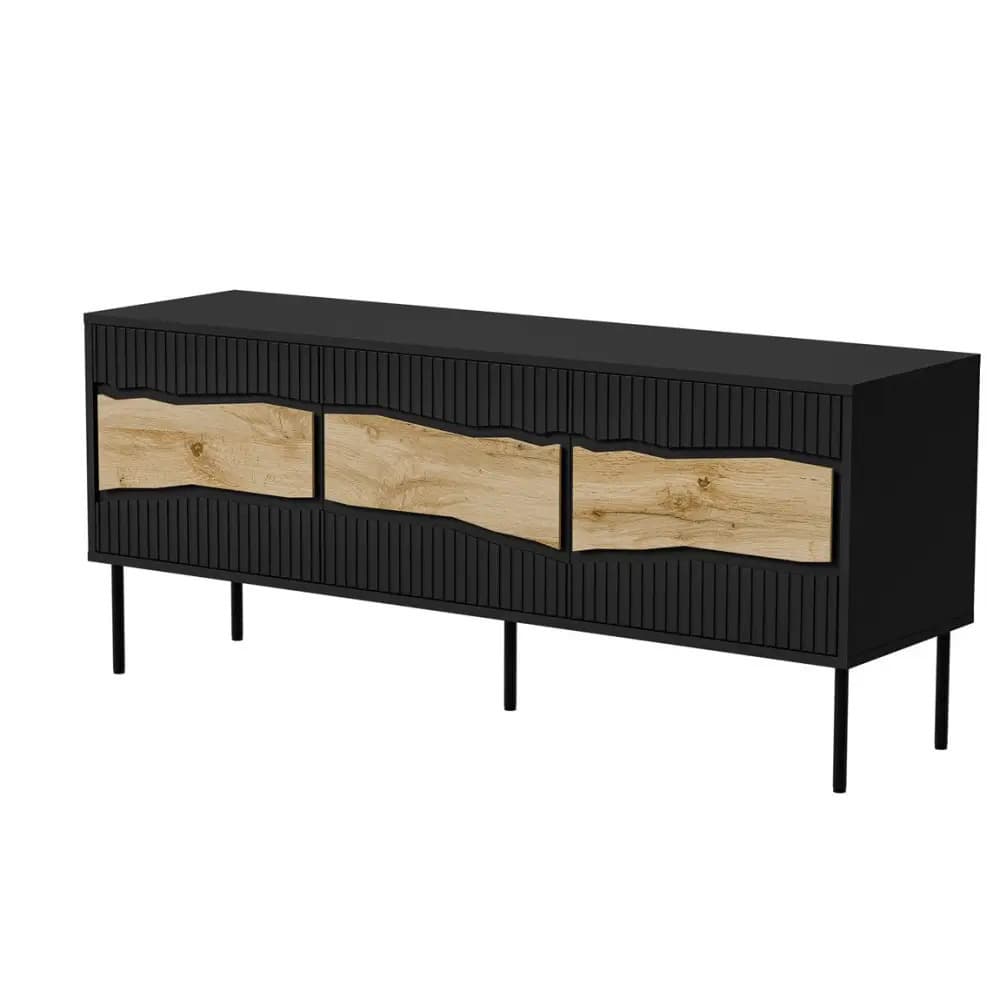 Μπουφές Inserto 3d Ξύλινος Black 143.5x40x61.5cm 5