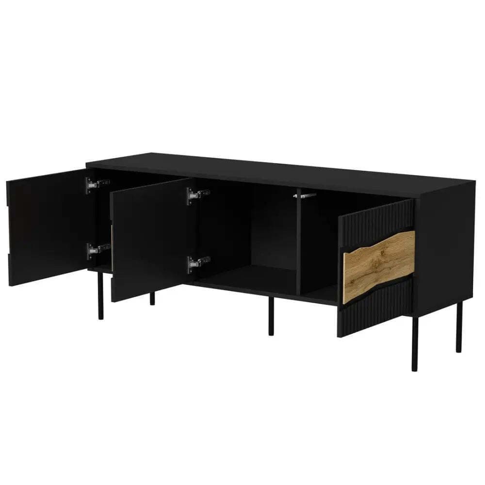 Μπουφές Inserto 3d Ξύλινος Black 143.5x40x61.5cm 7