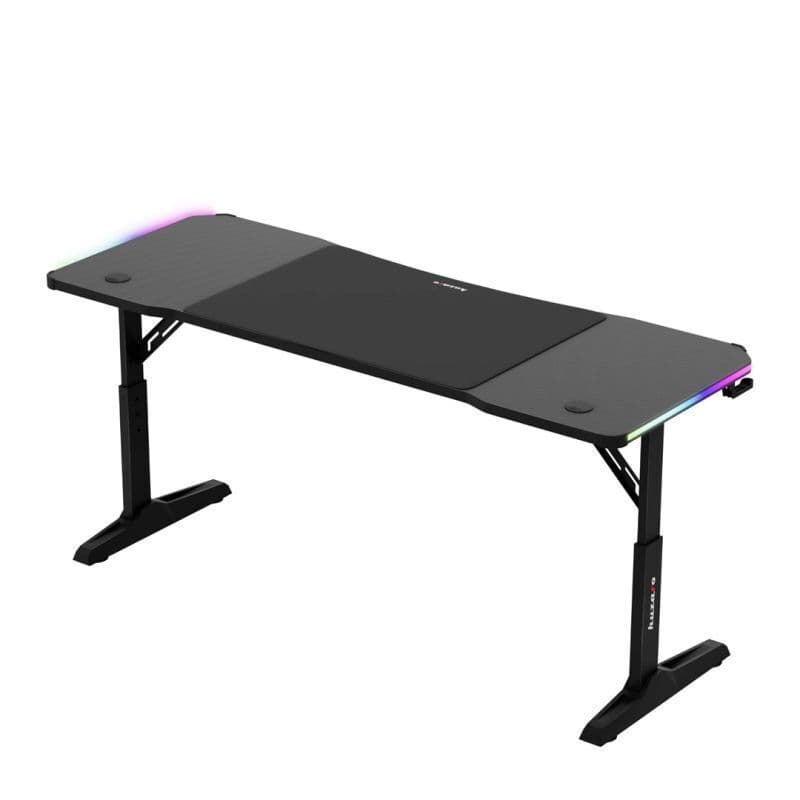 Γραφείο Gaming Hero Ξύλινο Black Rgb με Μεταλλικά Πόδια, Ρυθμιζόμενο Ύψος & LED 160x80x75εκ. HZ-HERO4.6RGBBLACK 3