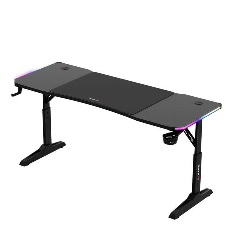 Γραφείο Gaming Hero Ξύλινο Black Rgb με Μεταλλικά Πόδια, Ρυθμιζόμενο Ύψος & LED 160x80x75εκ. HZ-HERO4.6RGBBLACK 6