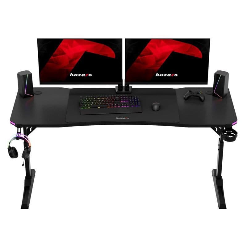 Γραφείο Gaming Hero Ξύλινο Black Rgb με Μεταλλικά Πόδια, Ρυθμιζόμενο Ύψος & LED 160x80x75εκ. HZ-HERO4.6RGBBLACK 9