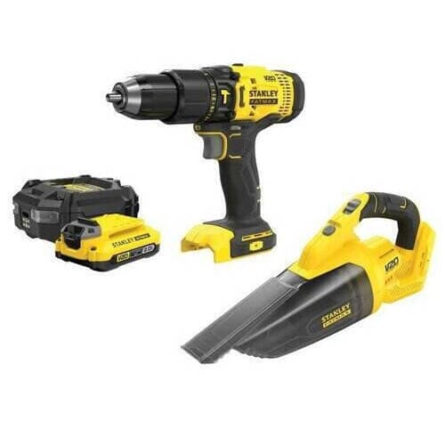 Stanley Σετ Δραπανοκατσάβιδο & Σκουπάκι 18V με 1 Μπαταρία 2Ah 3