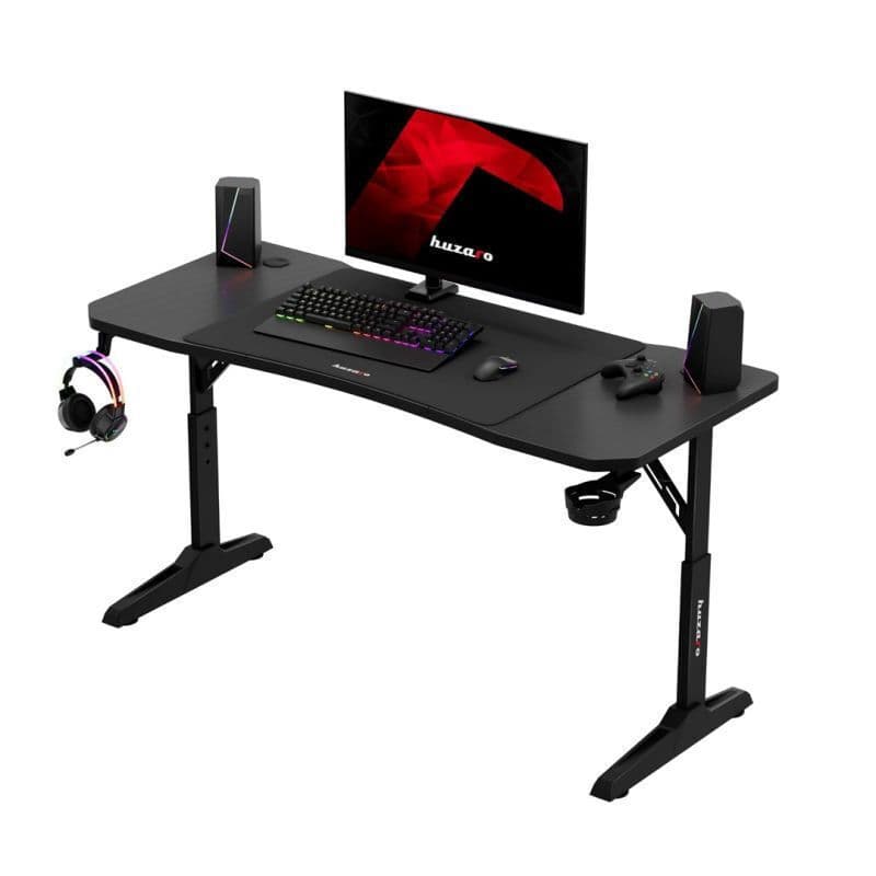 Γραφείο Gaming Hero Ξύλινο Black με Μεταλλικά Πόδια & Ρυθμιζόμενο Ύψος 140x60εκ. HZ-HERO3.6BLACK 5