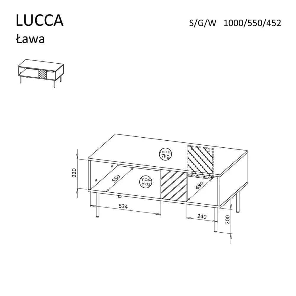 Ορθογώνιο Κεντρικό Τραπεζάκι Lucca Ξύλινο Cashmere Μ100xΠ55xΥ46εκ. 4