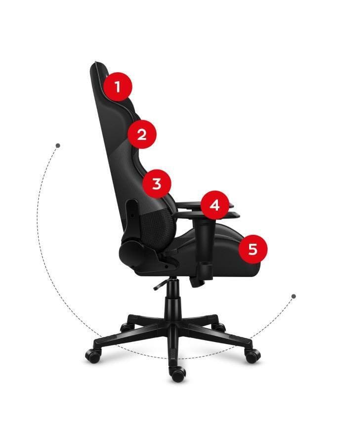Huzaro Force 6.2 Καρέκλα Gaming Δερματίνης με Ρυθμιζόμενα Μπράτσα Μαύρη 6