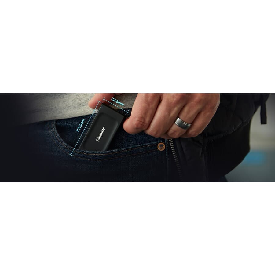 Kingston XS1000 USB-C 3.2 / Wi-Fi Εξωτερικός SSD 1TB 1.8" Μαύρο 12