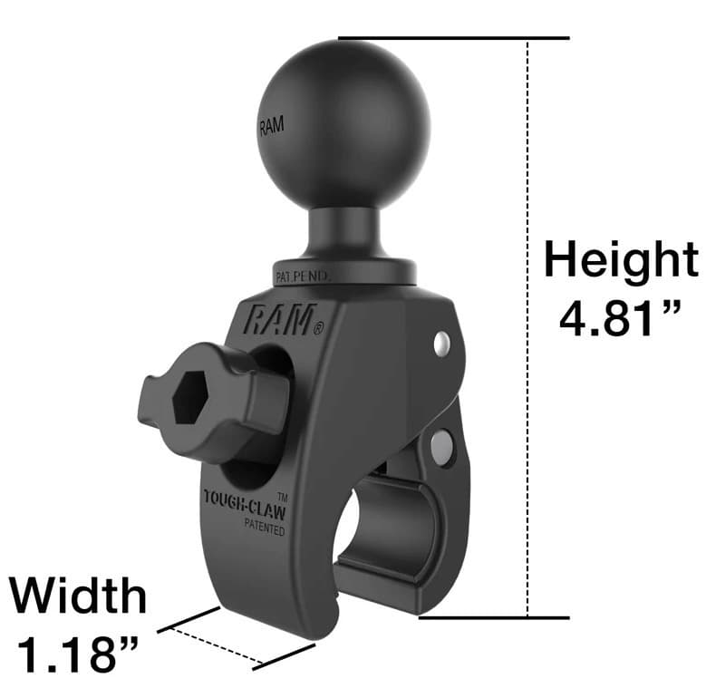 RAM Mount Mounting Clamp Μπίλια για Βάση Κινητού Μοτοσυκλέτας RAP-400U 5