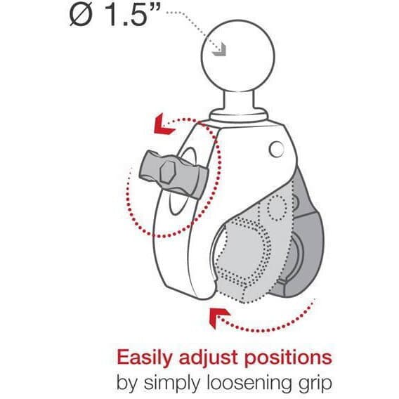 RAM Mount Mounting Clamp Μπίλια για Βάση Κινητού Μοτοσυκλέτας RAP-400U 7