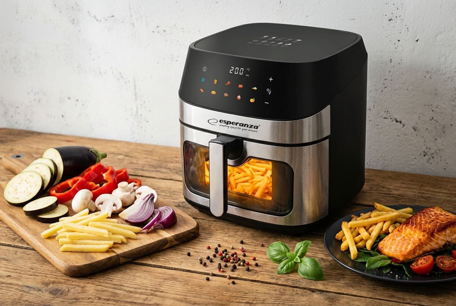Esperanza Eka005 Air Fryer 8lt Μαύρο 6