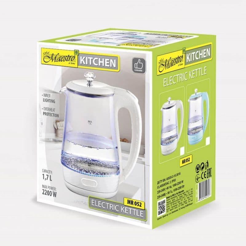 Maestro Βραστήρας 1.7lt 2200W Μπλε MR-052-BLUE 4