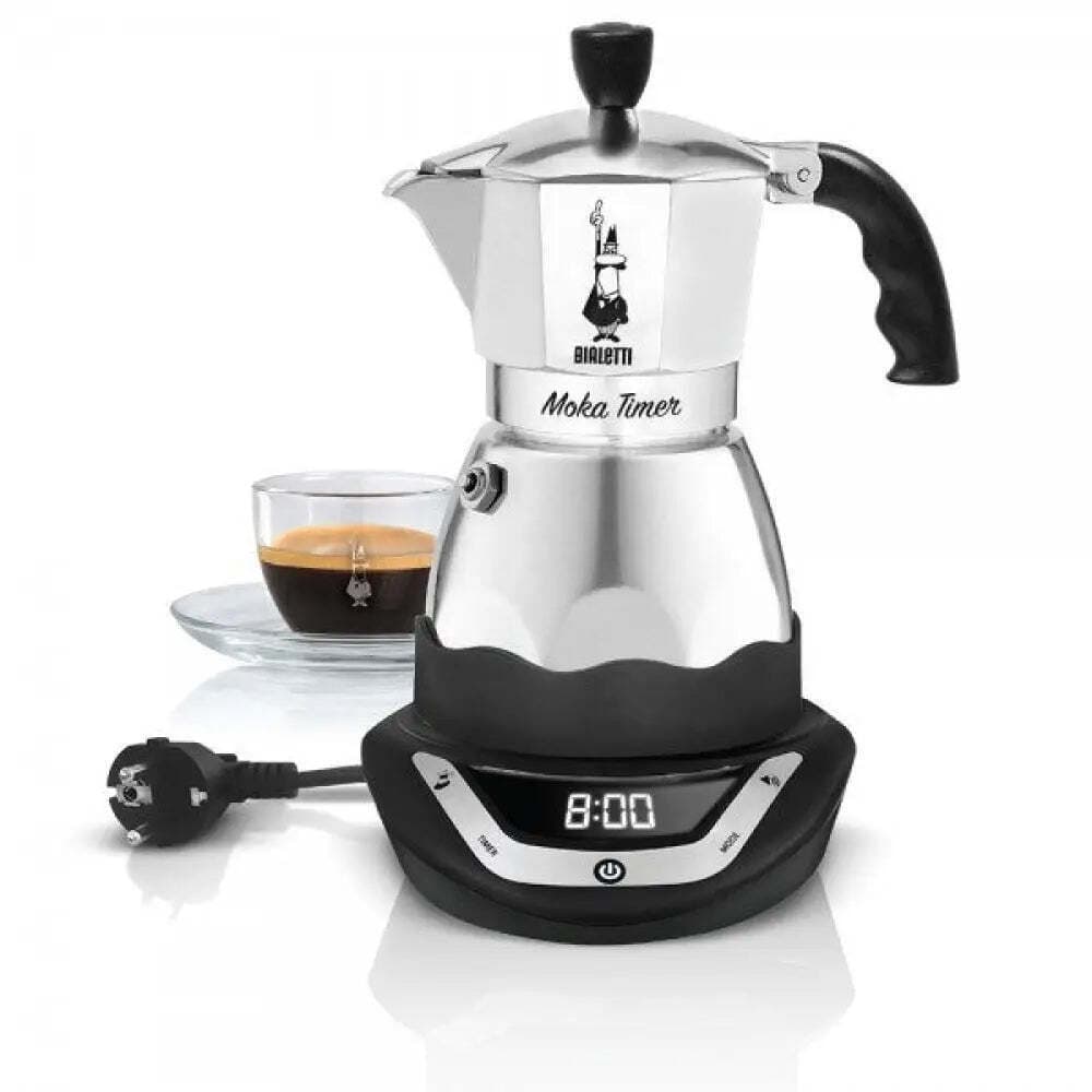 Bialetti Moka Timer Ηλεκτρικό Μπρίκι Espresso 6cups 356W Inox Ασημί 0006093/NP 4