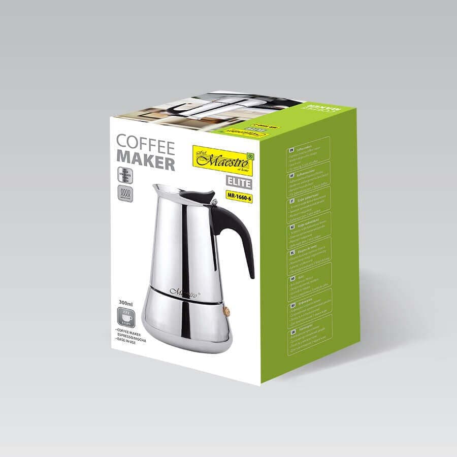 Maestro Μπρίκι Espresso 6cups Inox Μαύρο MR-1660-6 5