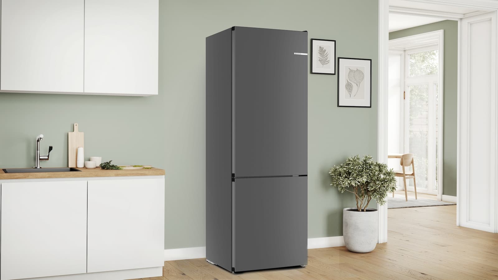 Bosch Ψυγειοκαταψύκτης 440lt Total NoFrost Υ203xΠ70xΒ66.7εκ. Γκρι KGN49OCAF 3