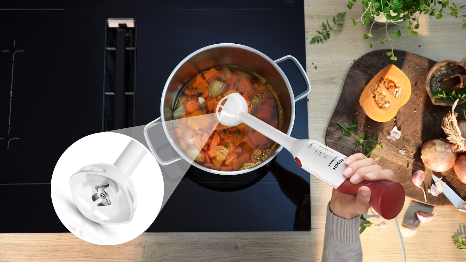 Bosch ErgoMixx Ραβδομπλέντερ με Πλαστική Ράβδο 450W Λευκό 7