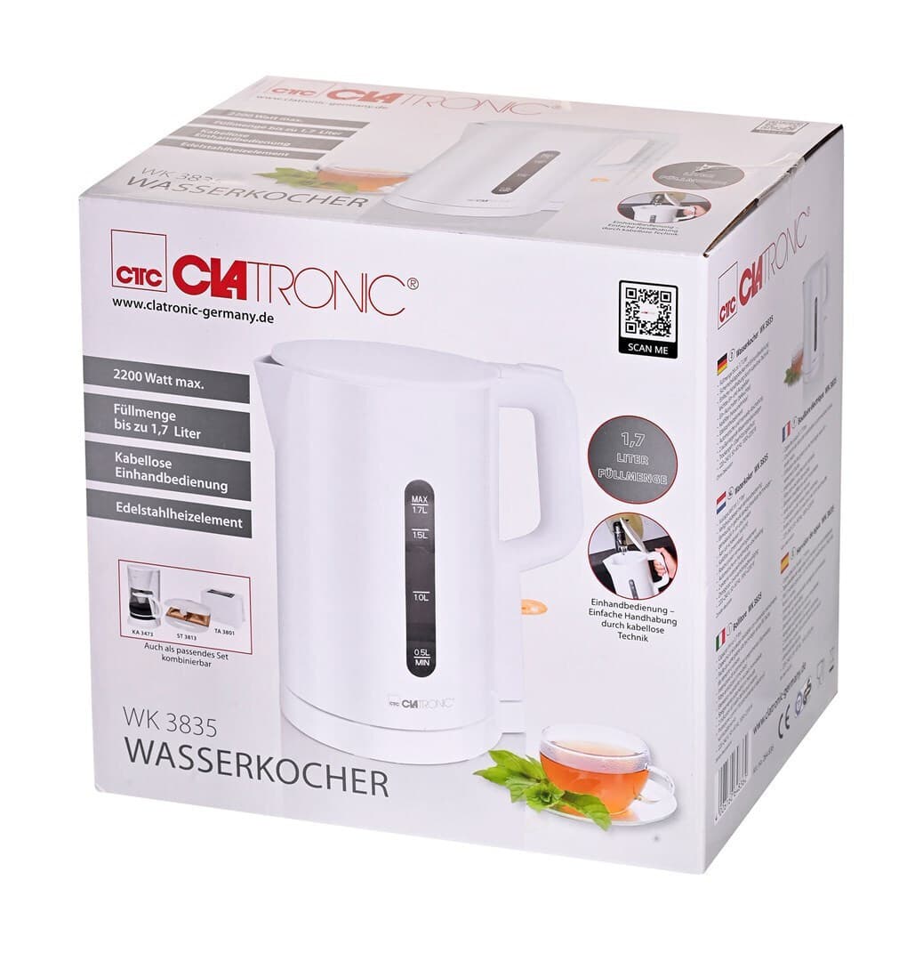 Clatronic Βραστήρας 1.7lt 2200W Λευκός 6